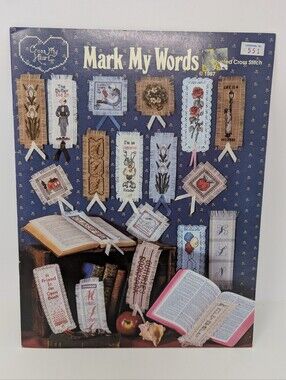 Cross Stitch Pattern Bookmarks Mark My Words Cross My Heart